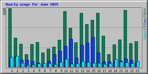 Hourly usage for June 2025