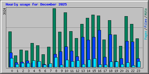 Hourly usage for December 2025