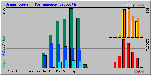 Usage summary for nongnomwua.go.th